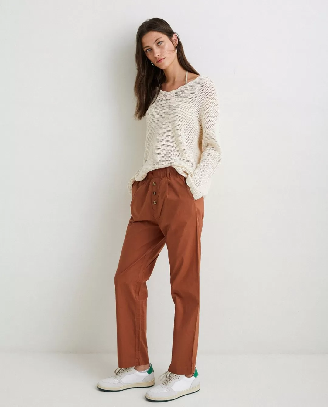 YERSE 100% Cotton Trousers Chocolate