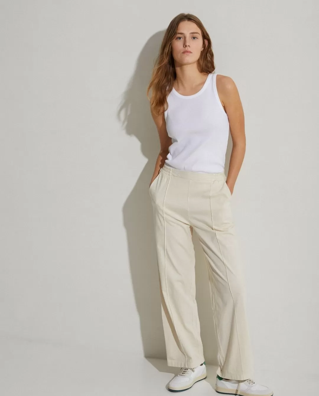 YERSE 100% Cotton Trousers Natural