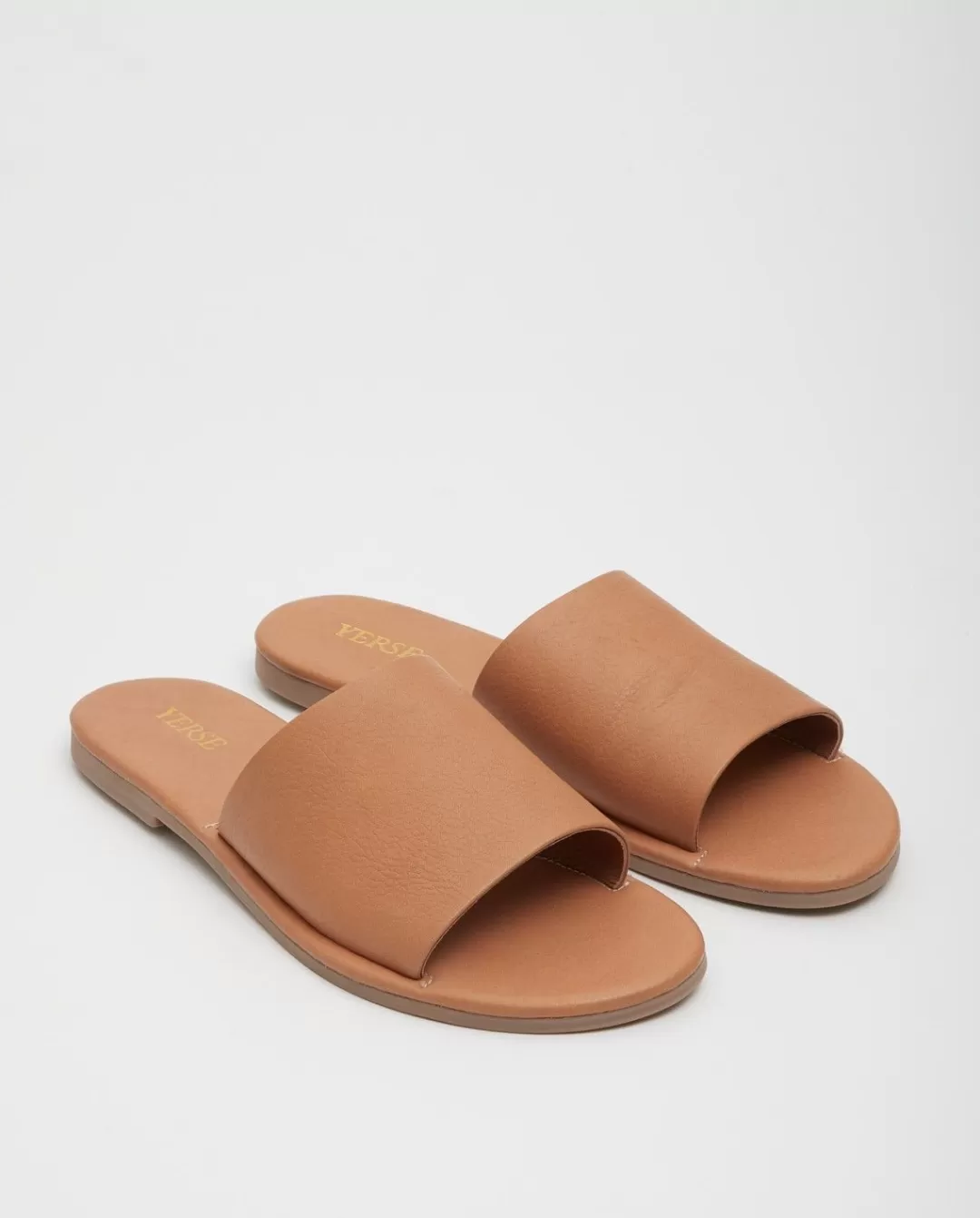 YERSE 100% Leather Sandals Camel