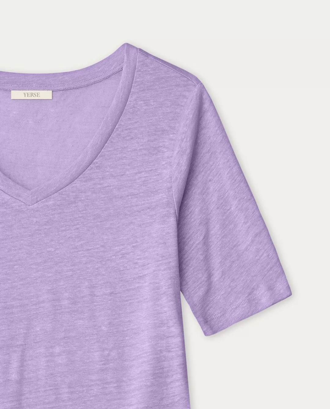 YERSE 100% Linen T-Shirt Purple