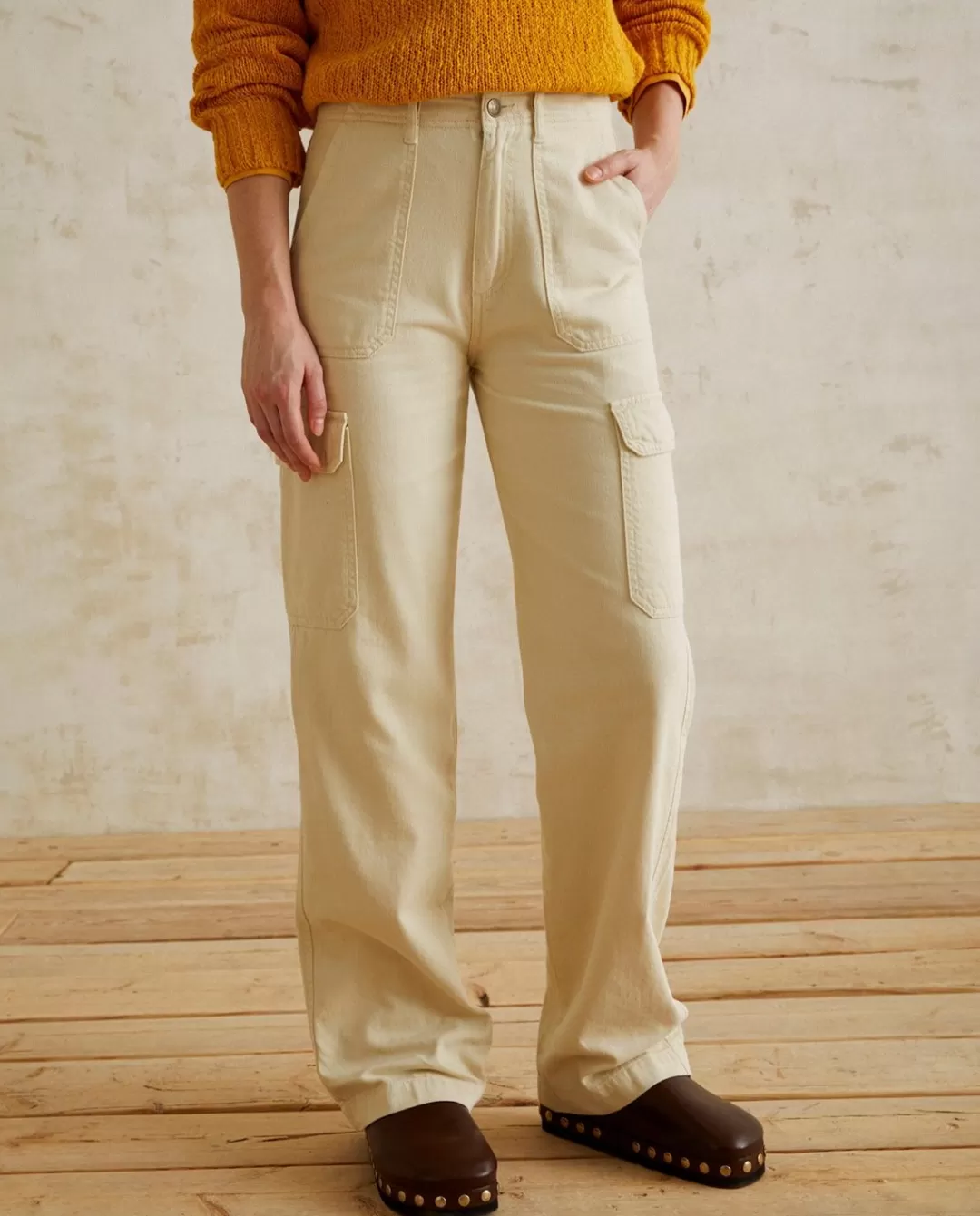 YERSE Cargo Trousers Ecru