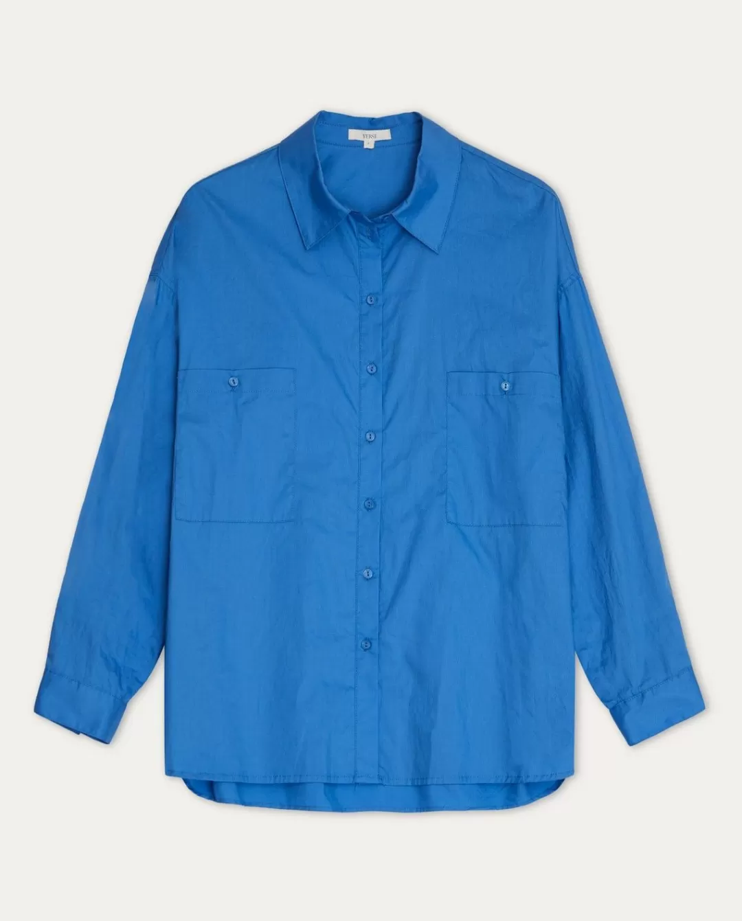 YERSE Cotton Shirt Pockets Blue