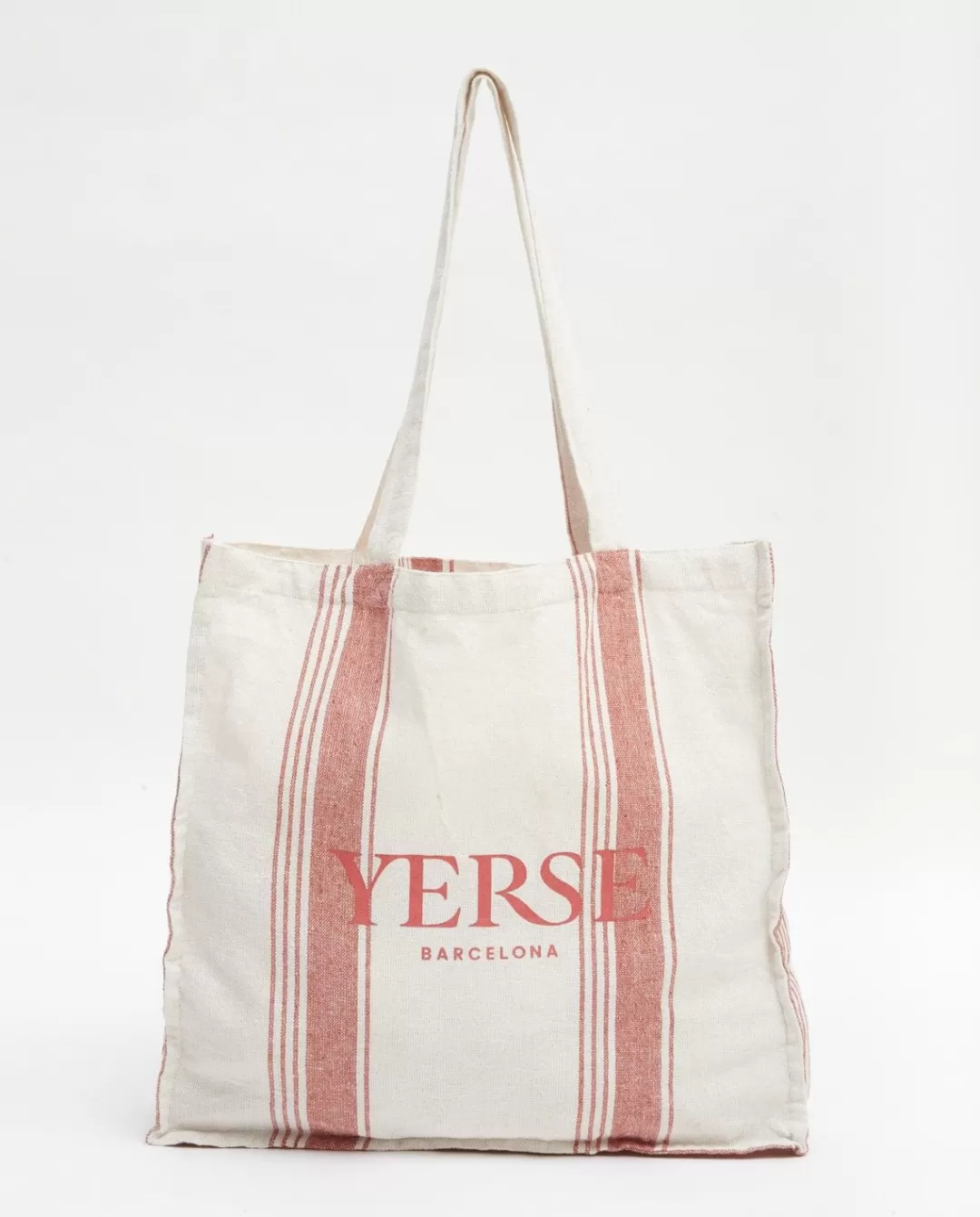 YERSE Cotton Stripes Tote Bag Terracota