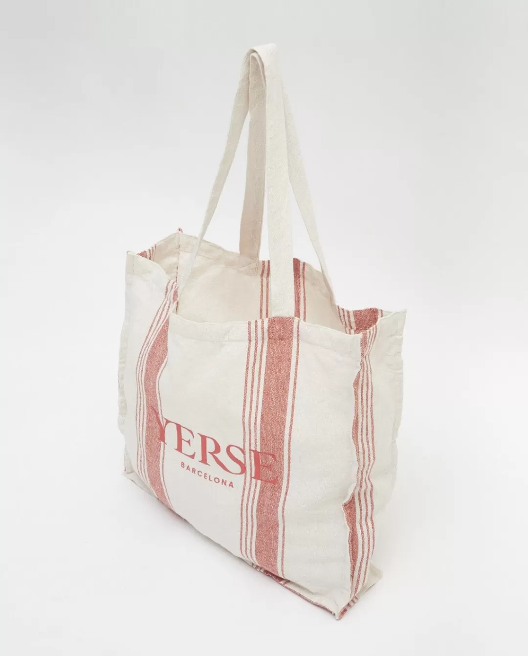 YERSE Cotton Stripes Tote Bag Terracota