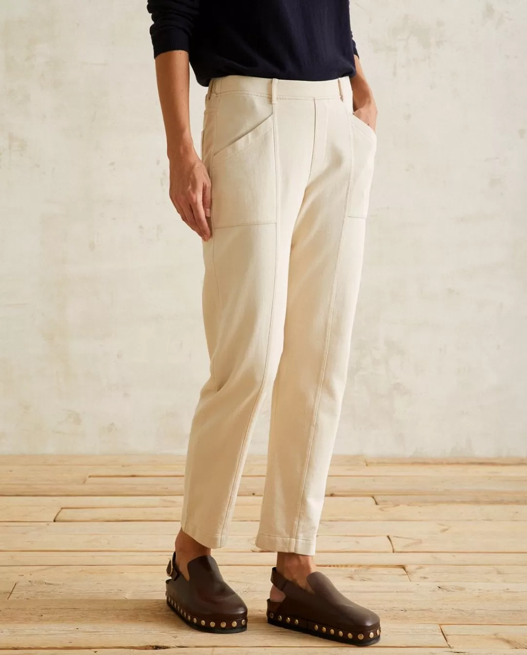 YERSE Cotton Trousers Ecru