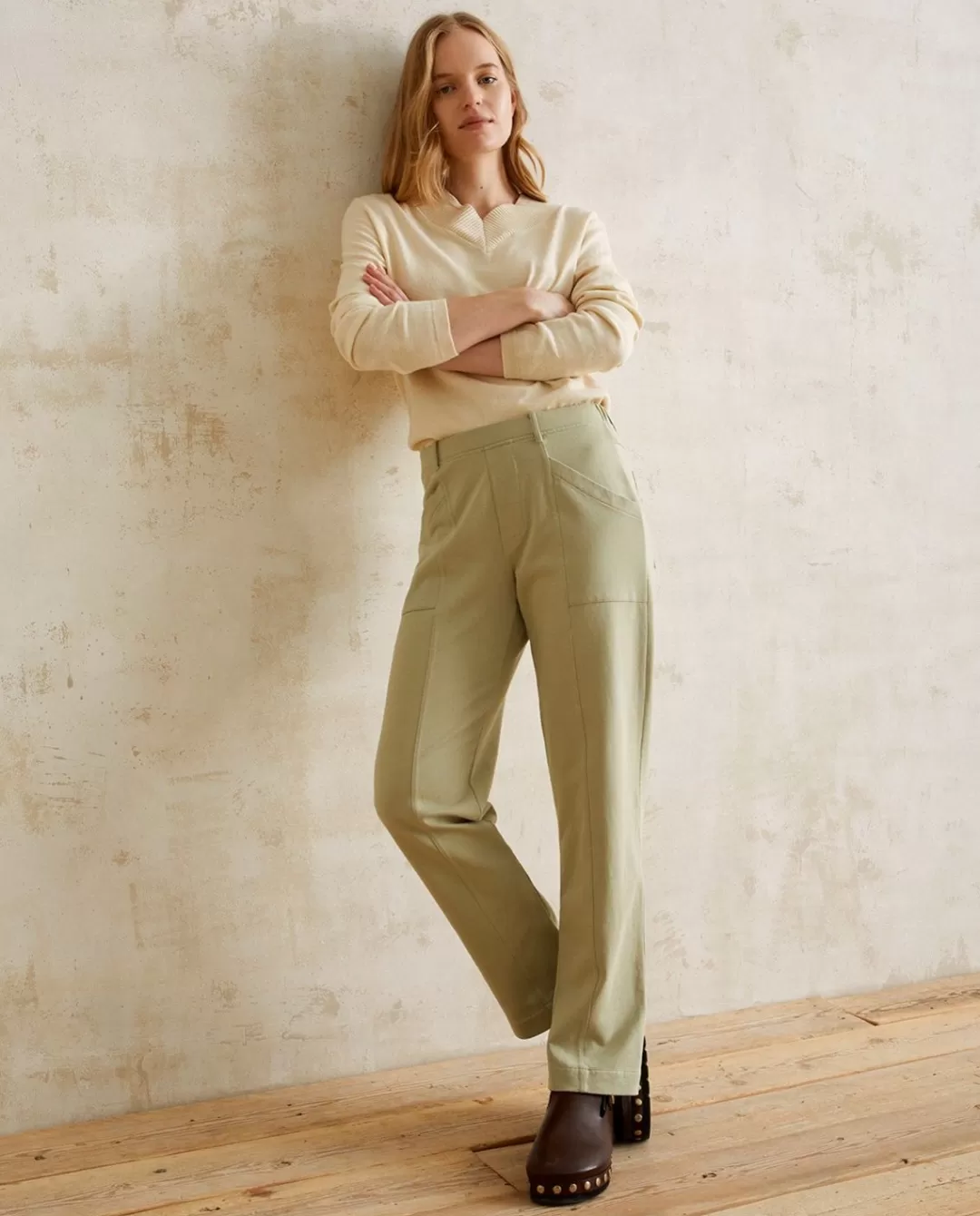 YERSE Cotton Trousers Green