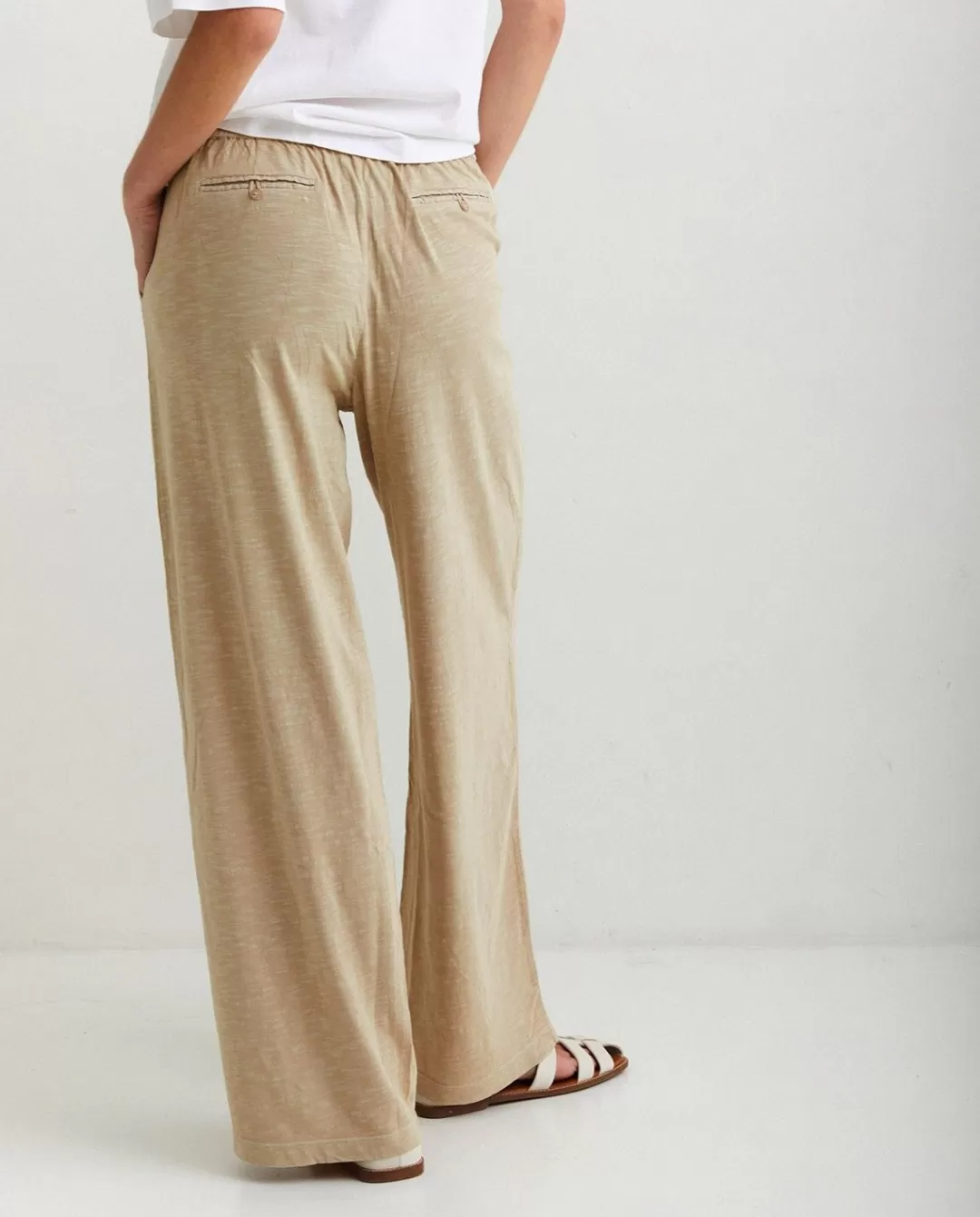 YERSE Cotton-Linen Trousers Beige