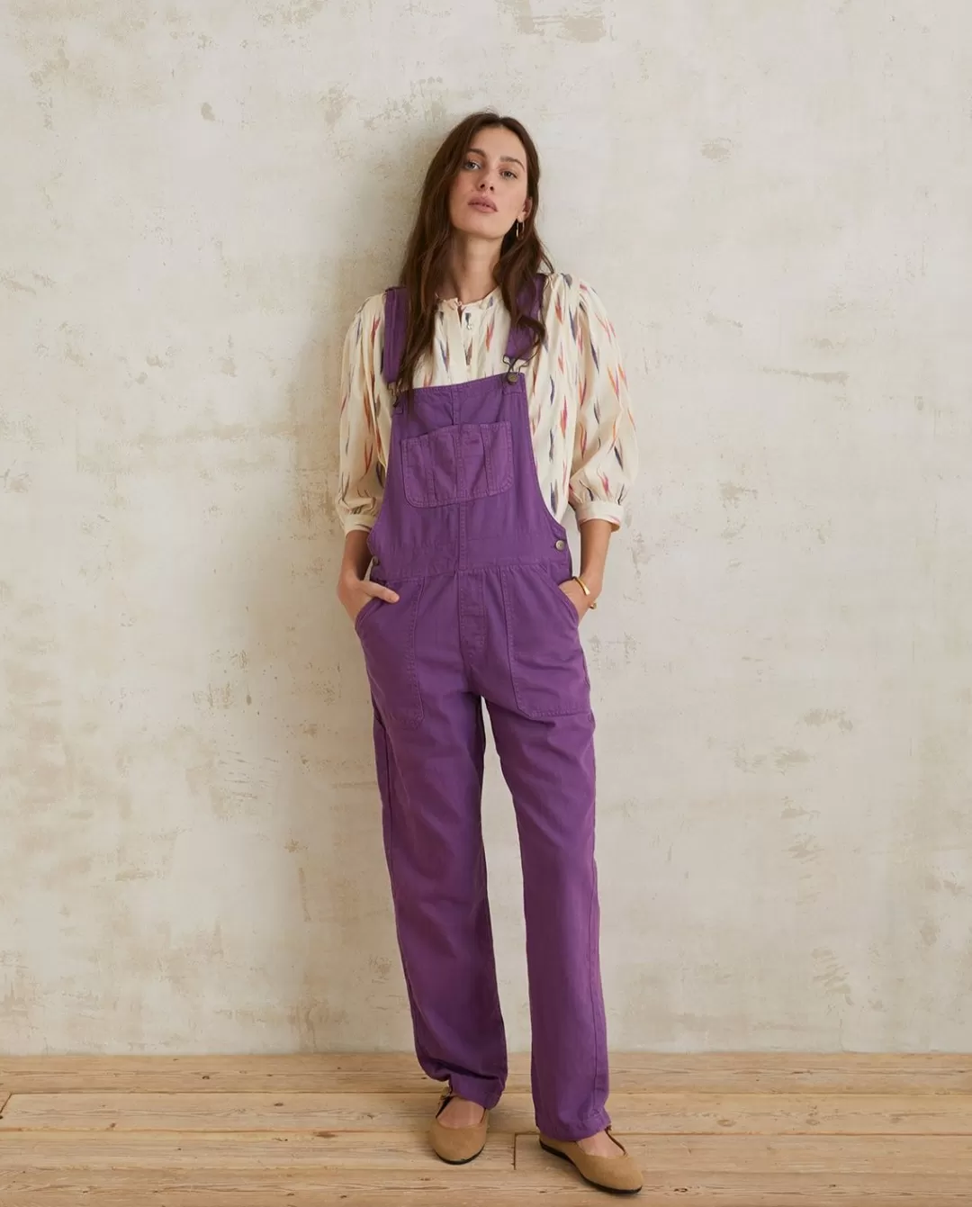 YERSE Denim Overalls Purple