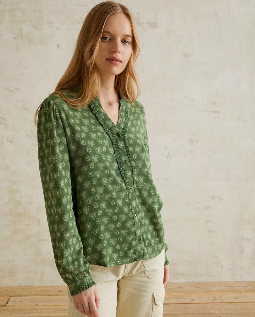 YERSE Flowers Shirt Green