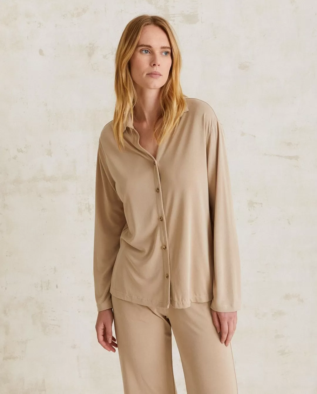 YERSE Flowy Shirt Beige