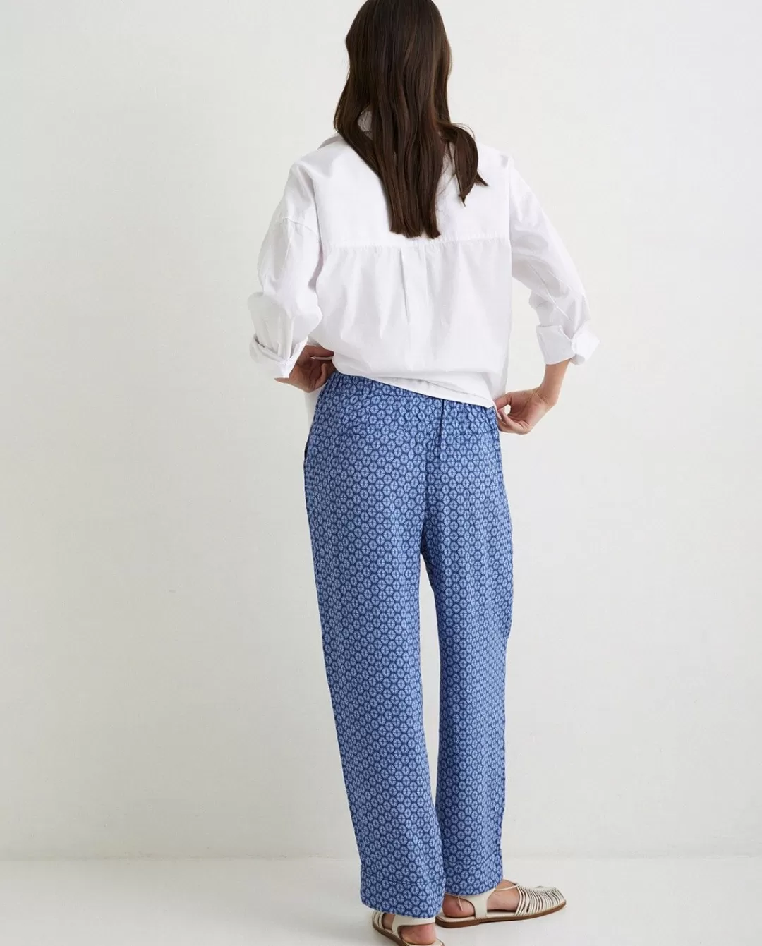 YERSE Flowy Straight Trousers Blue