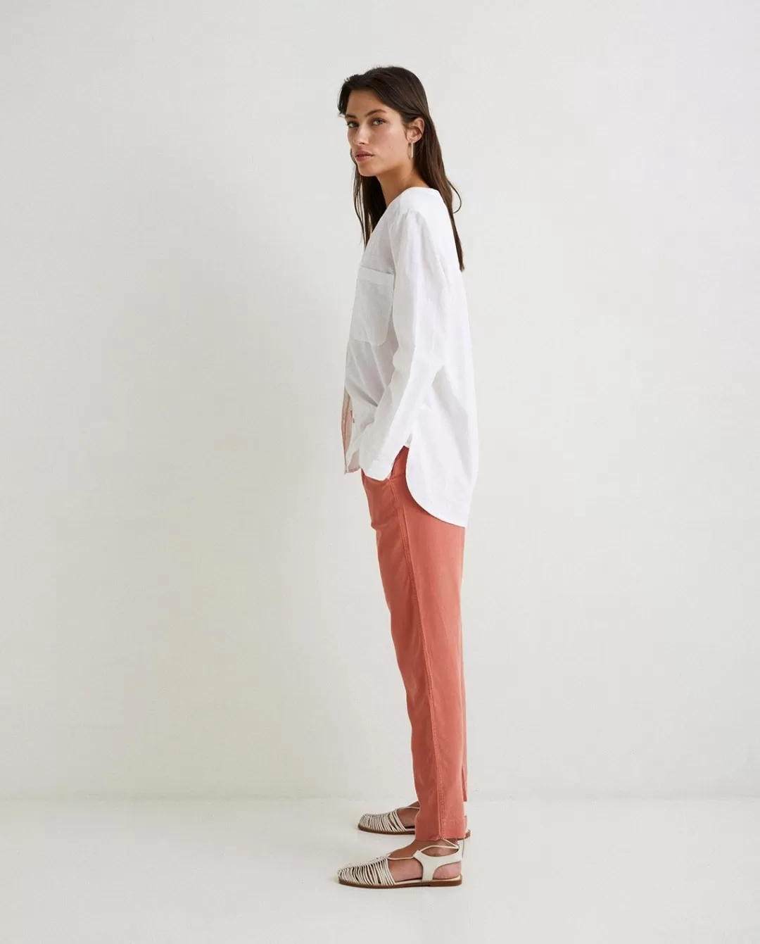 YERSE Flowy Tencel Trousers Orange