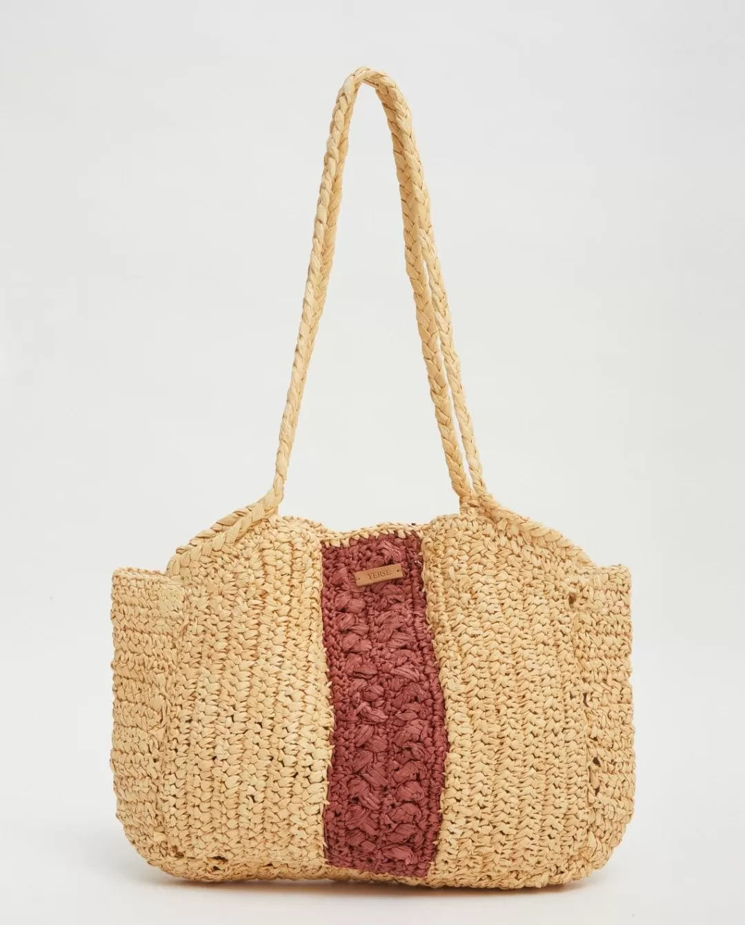 YERSE Handmade Raffia Bag Natural