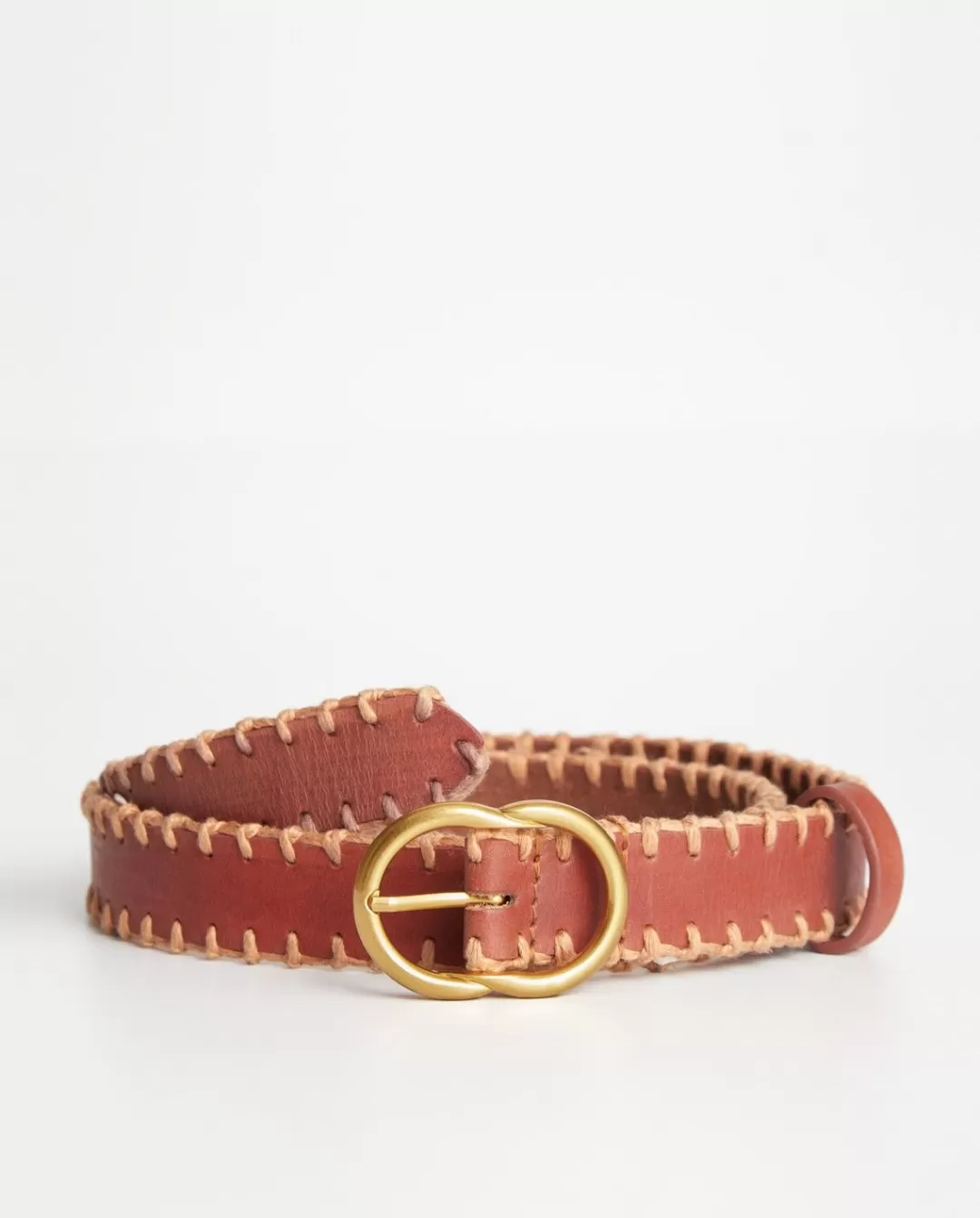 YERSE Leather Belt Seams Camel