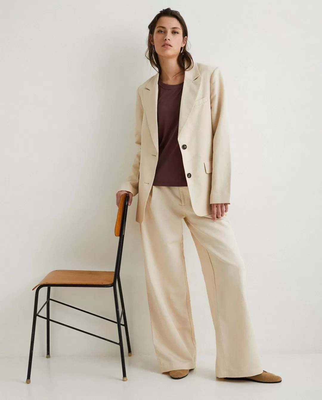 YERSE Linen Suit Coat Natural