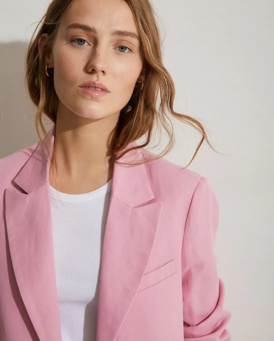 YERSE Linen Suit Coat Pink