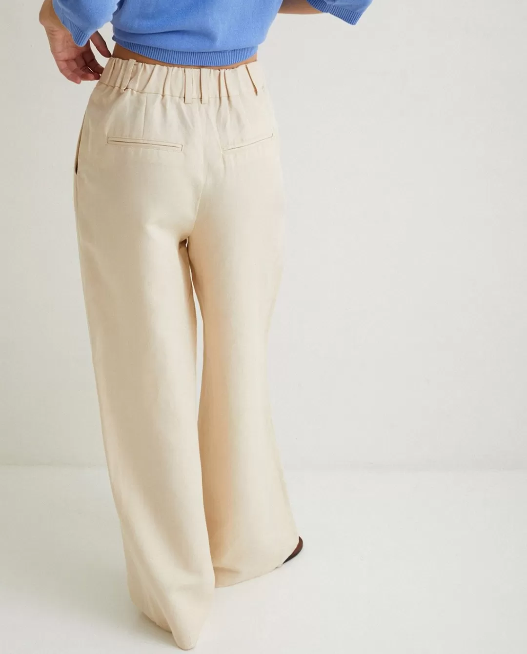 YERSE Linen Suit Trousers Natural