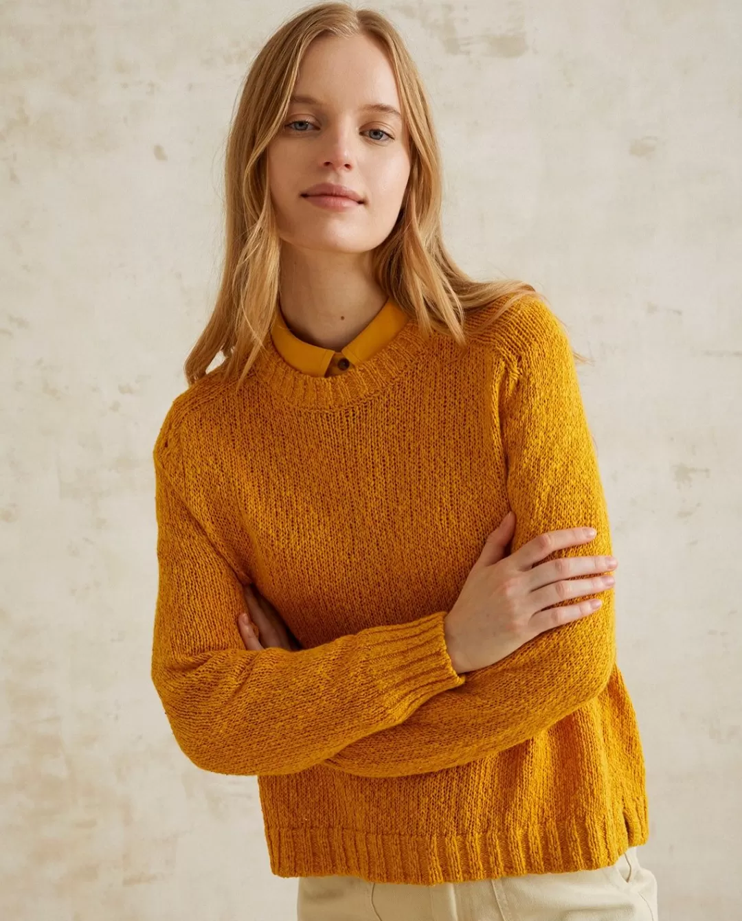 YERSE Marbled Knitted Jumper Orange