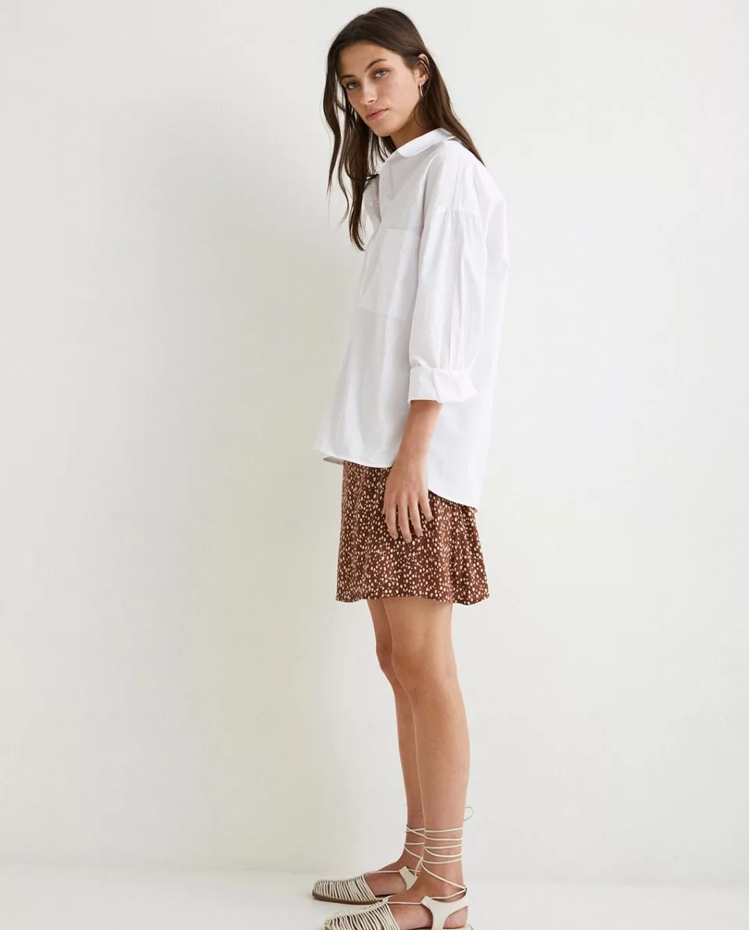 YERSE Mini Pareo Skirt Dots Chocolate