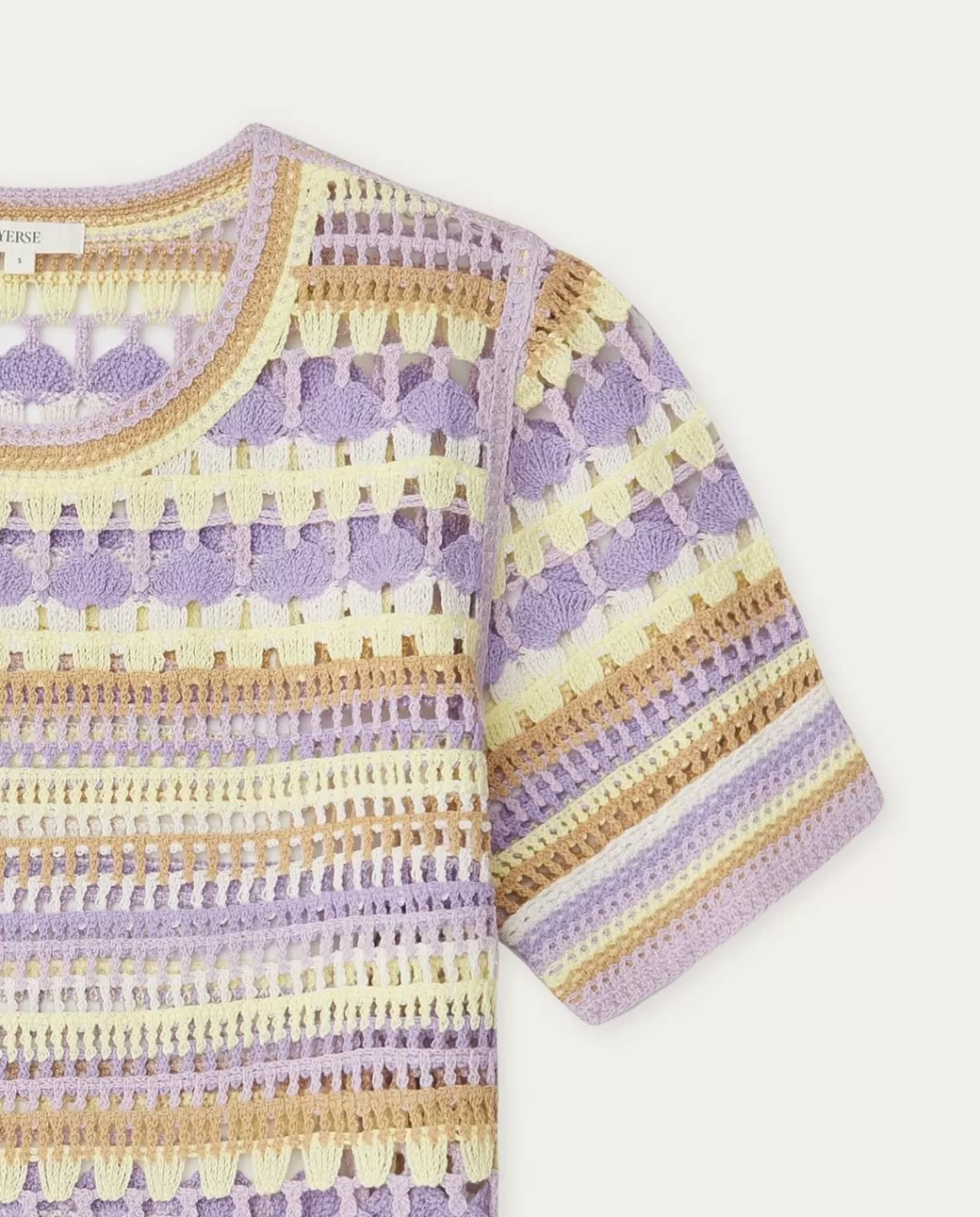 YERSE Multicolour Crochet Sweater Purple