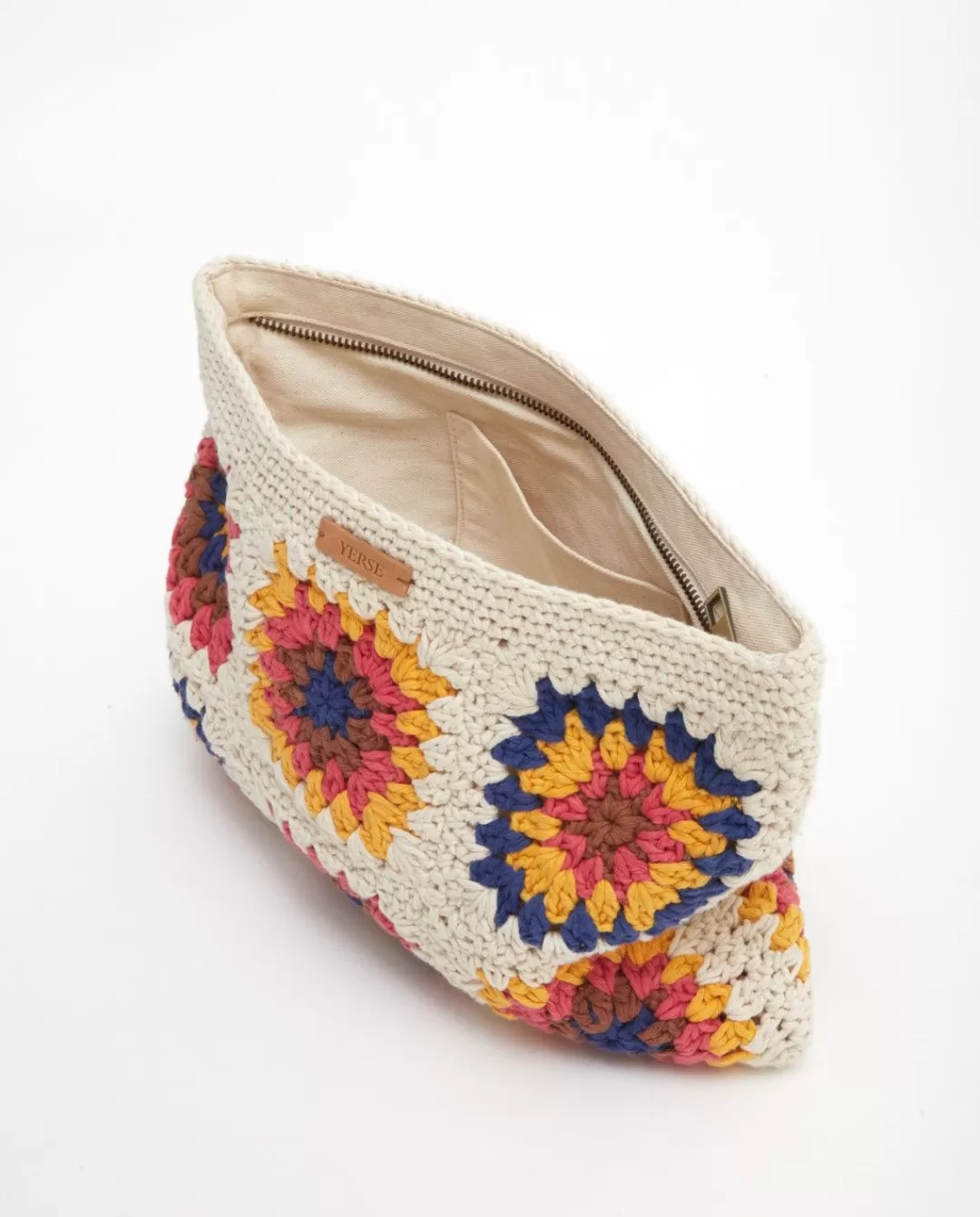 YERSE Multicoloured Crochet Toiletry Bag