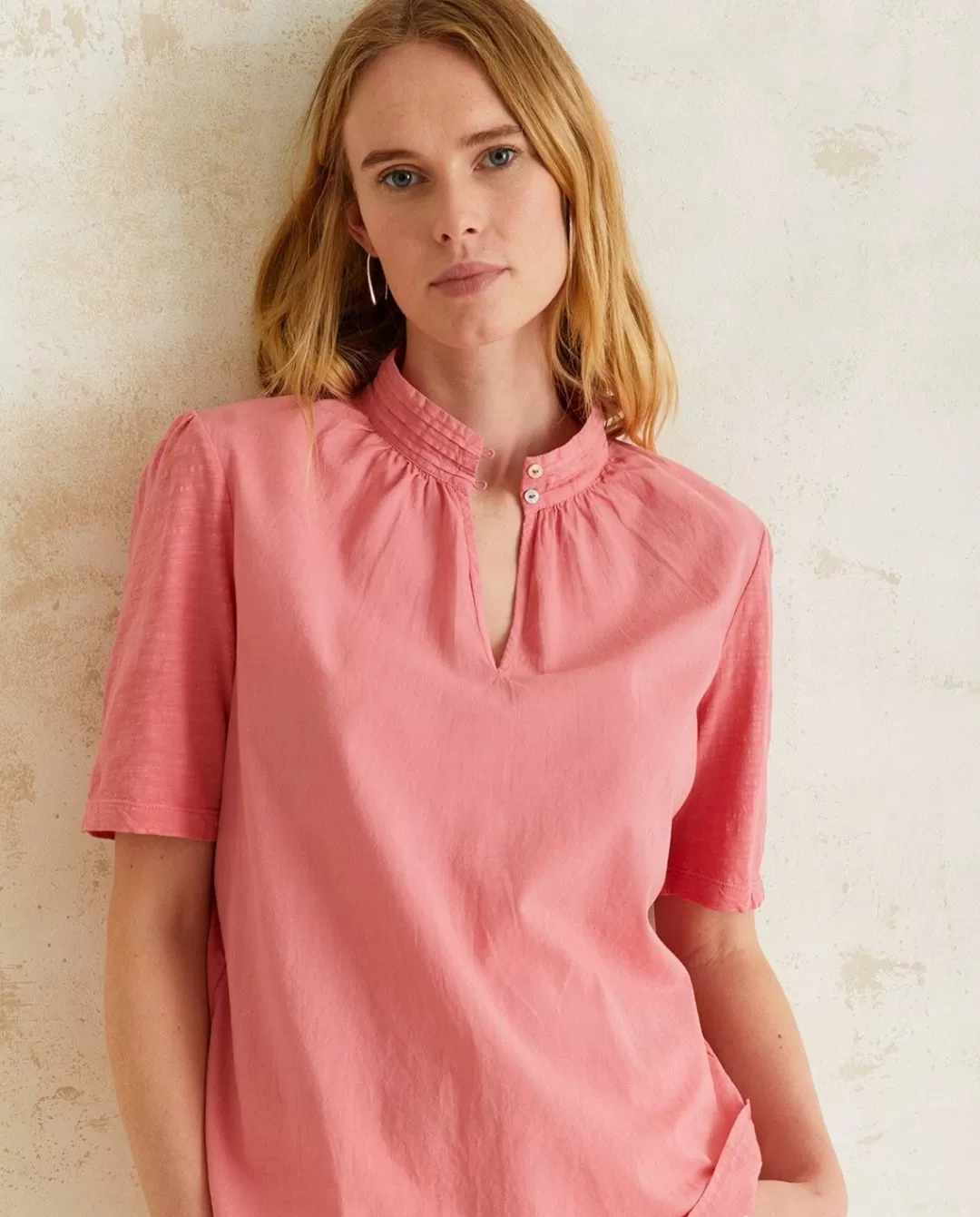 YERSE Organic-Cotton Blouse Pink