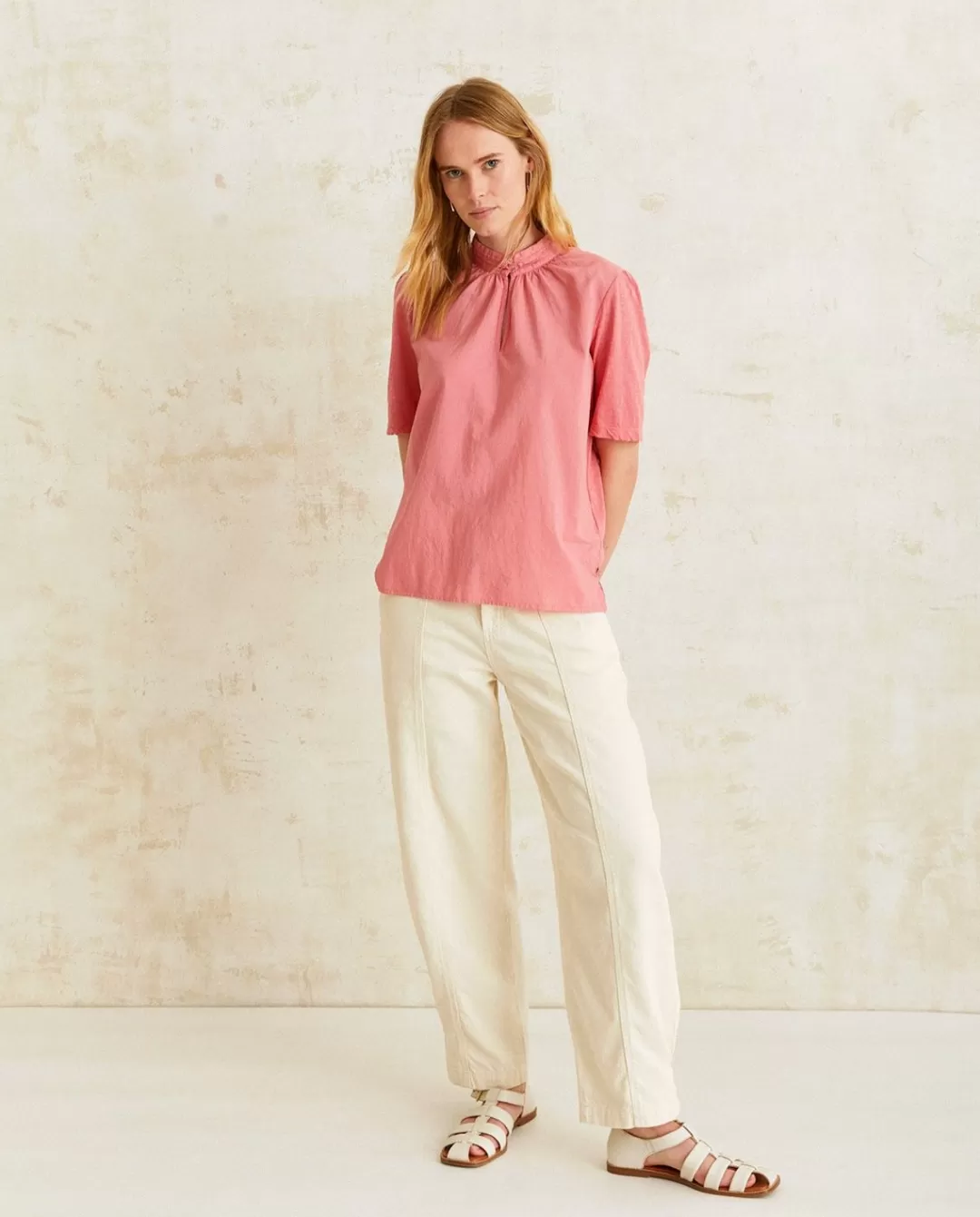 YERSE Organic-Cotton Blouse Pink