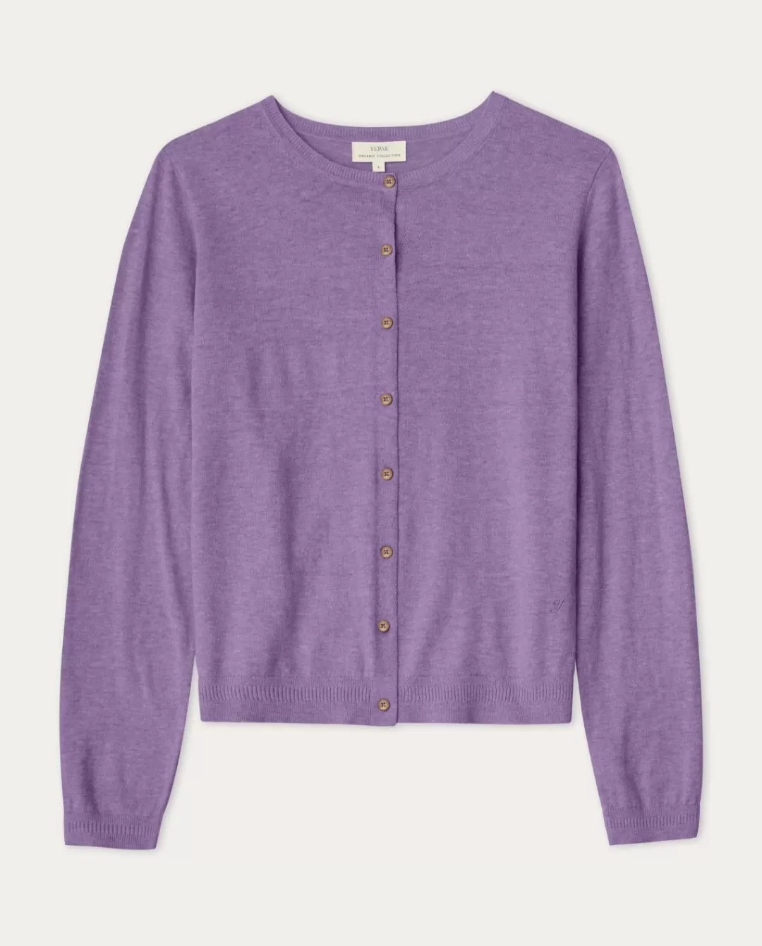 YERSE Organic-Cotton Cardigan Purple