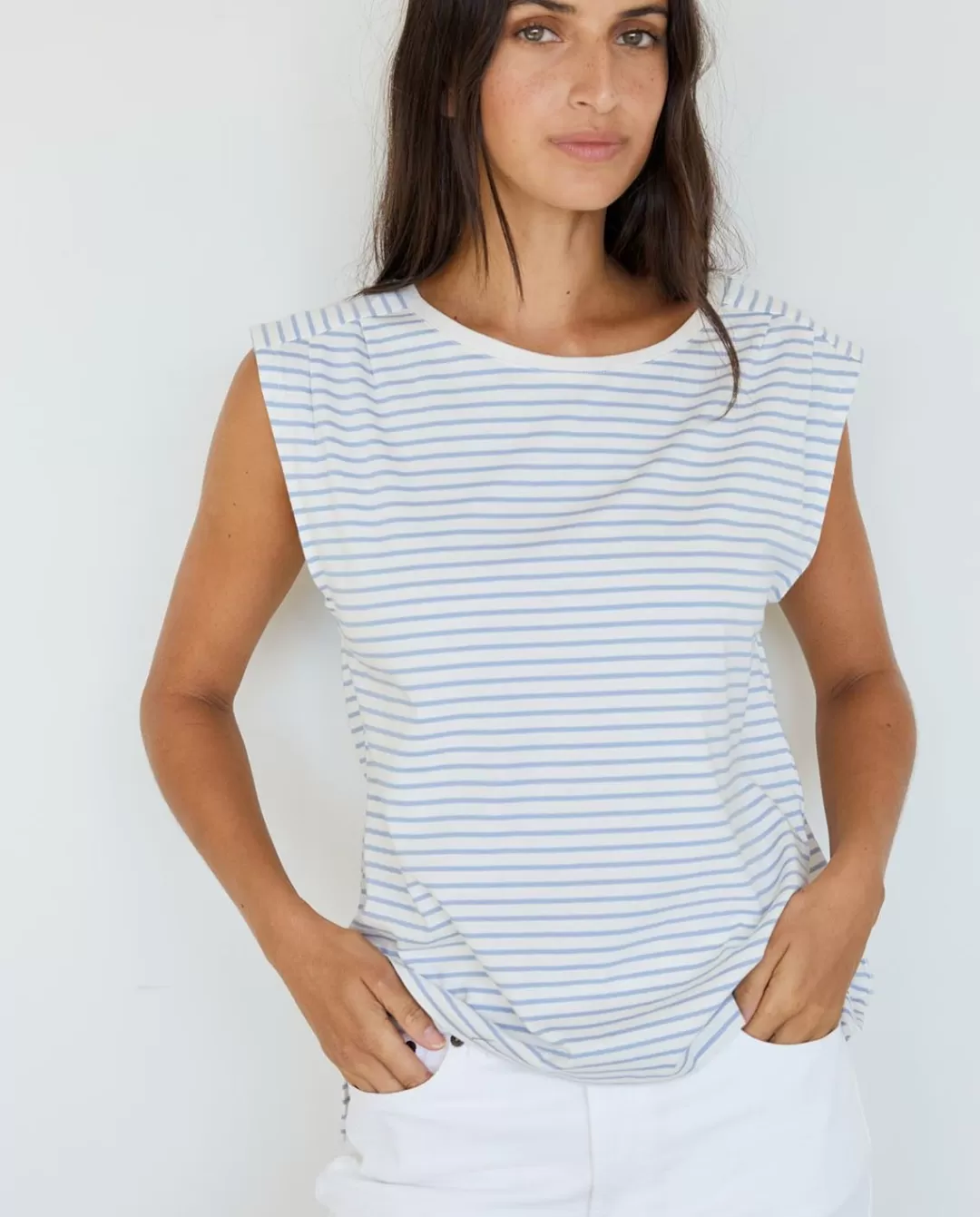 YERSE Organic-Cotton T-Shirt Blue Stripes