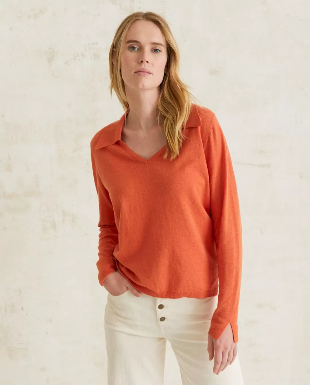 YERSE Polo Sweater Orange