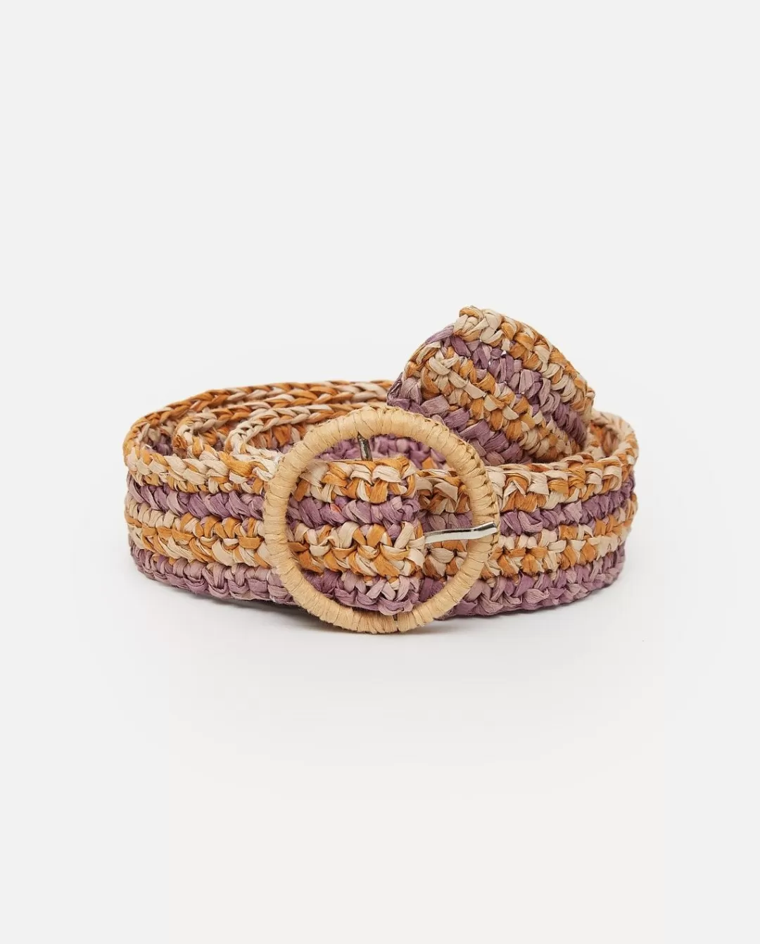 YERSE Raffia Belt Purple