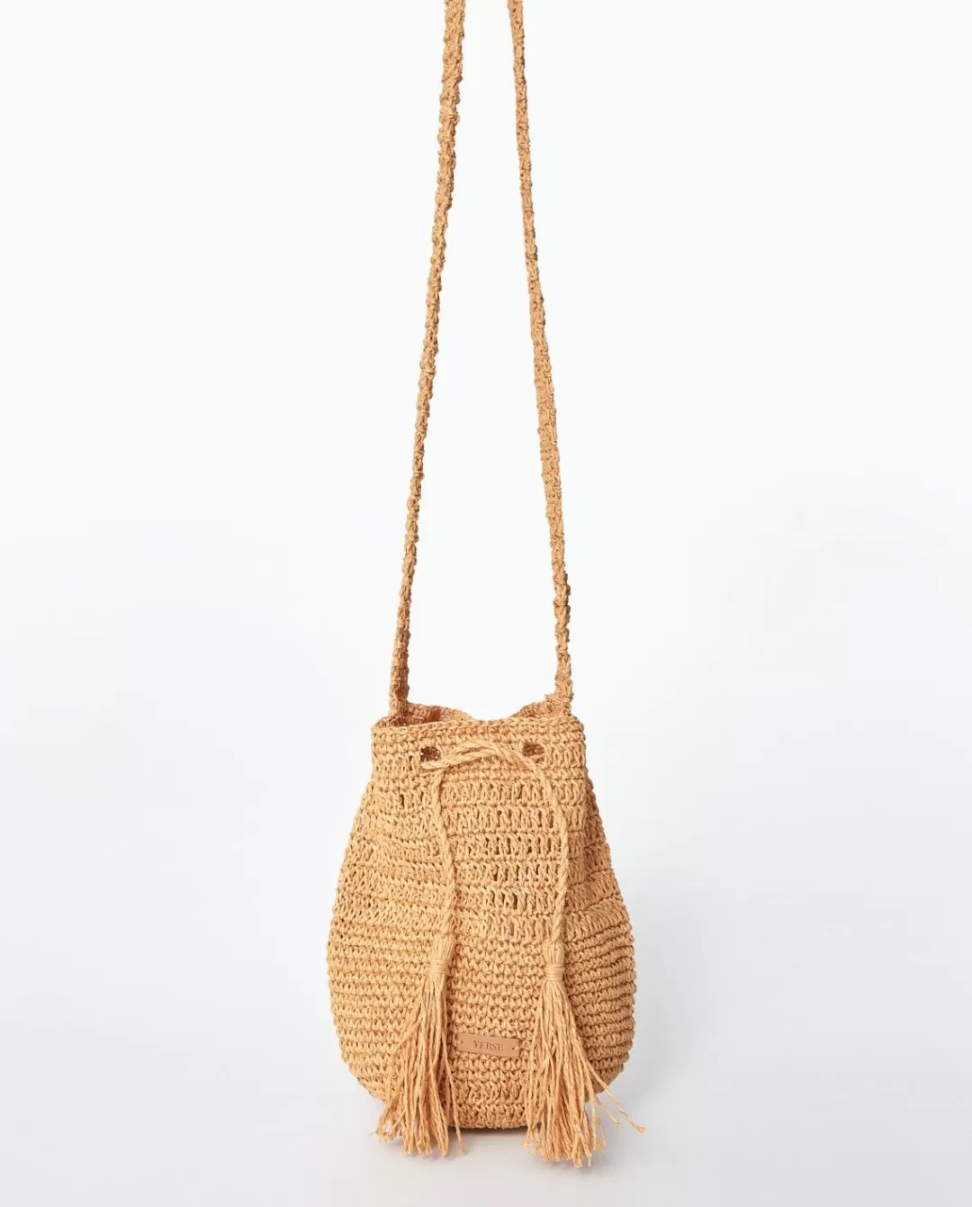 YERSE Raffia Bucket Bag Natural