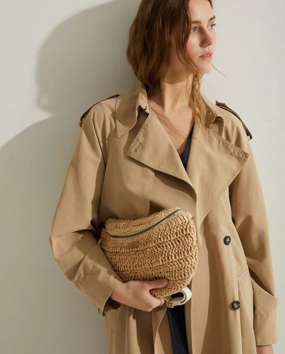 YERSE Raffia Bum Bag Natural