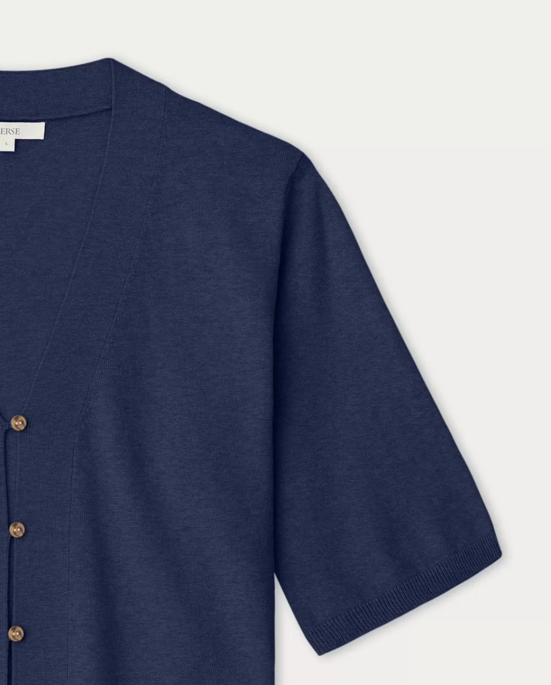 YERSE Short-Sleeve Cardigan Navy