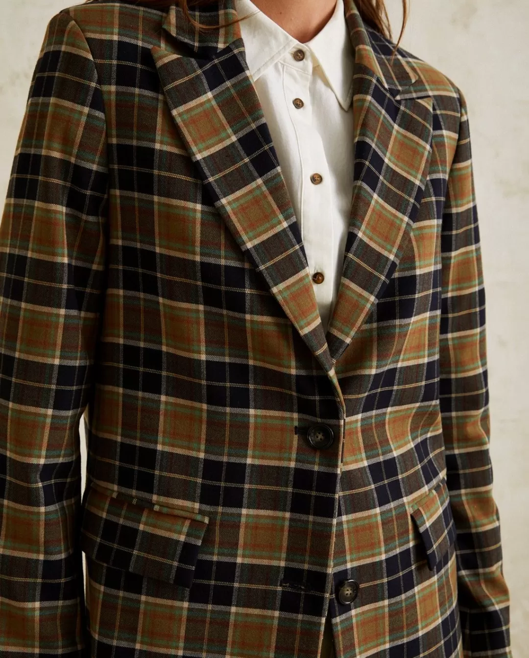 YERSE Shoulder Pads Blazer Checks