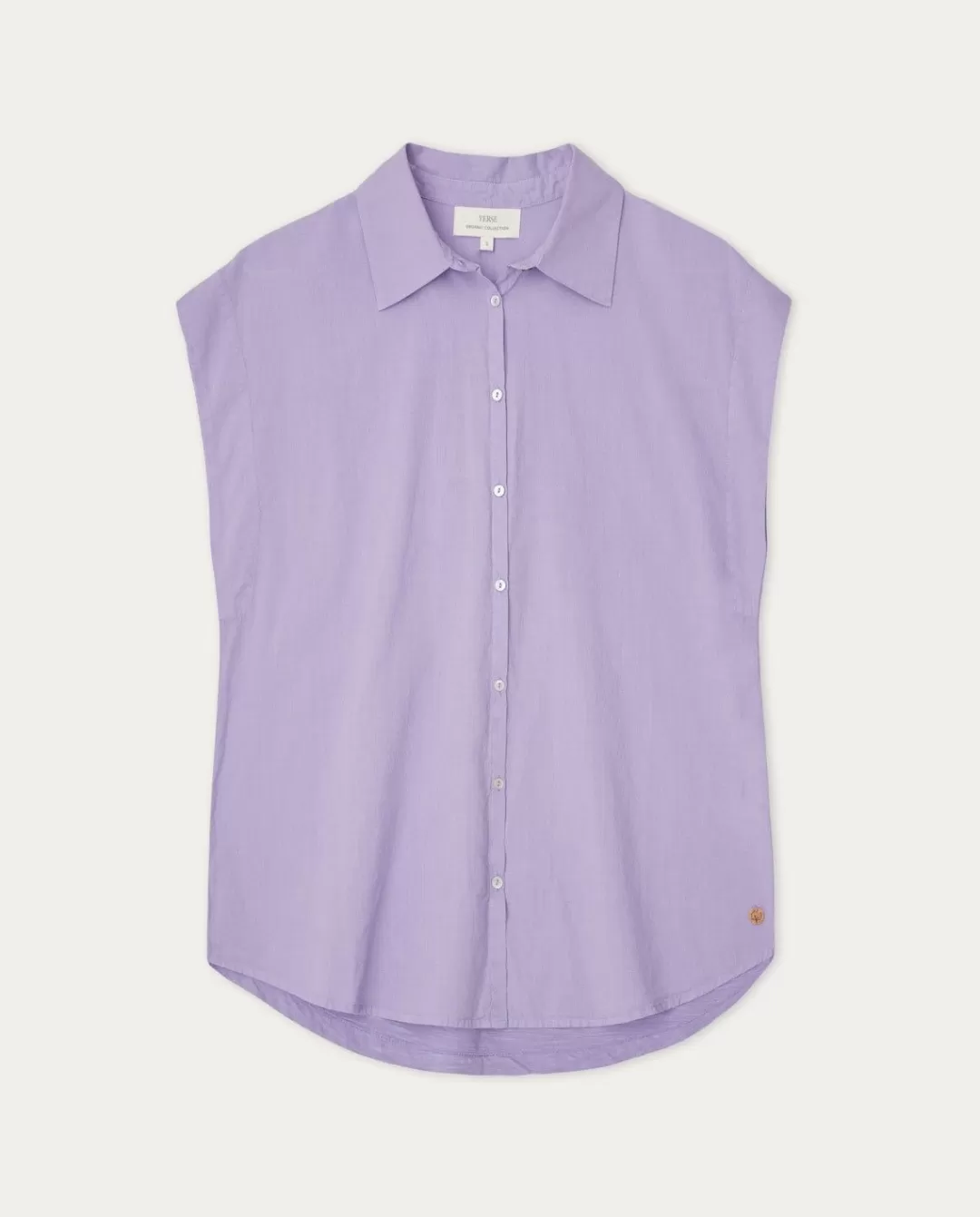 YERSE Sleeveless Cotton Shirt Purple