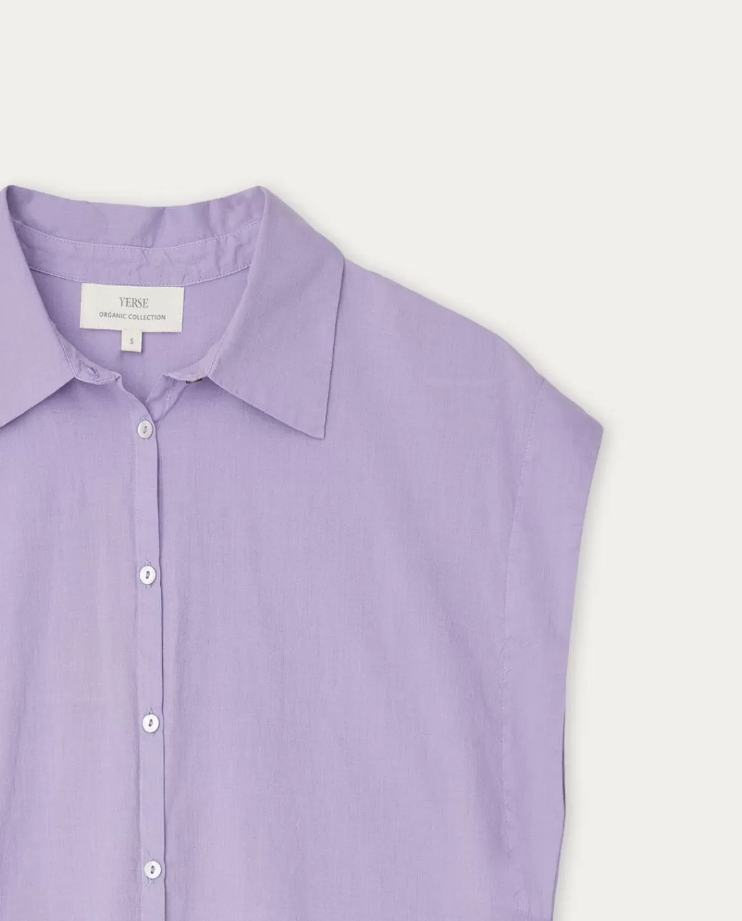 YERSE Sleeveless Cotton Shirt Purple