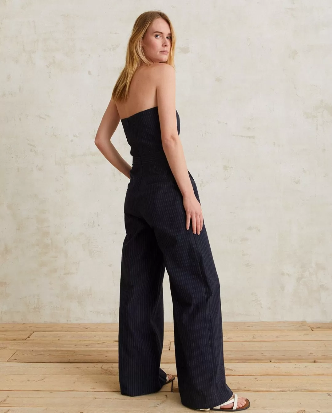 YERSE Strapless Jumpsuit Navy