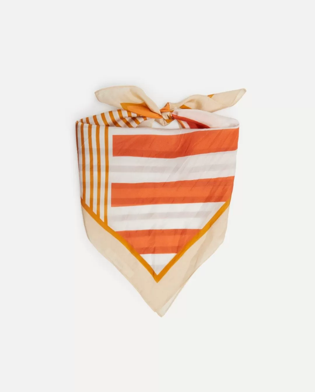 YERSE Striped Silk Scarf Orange