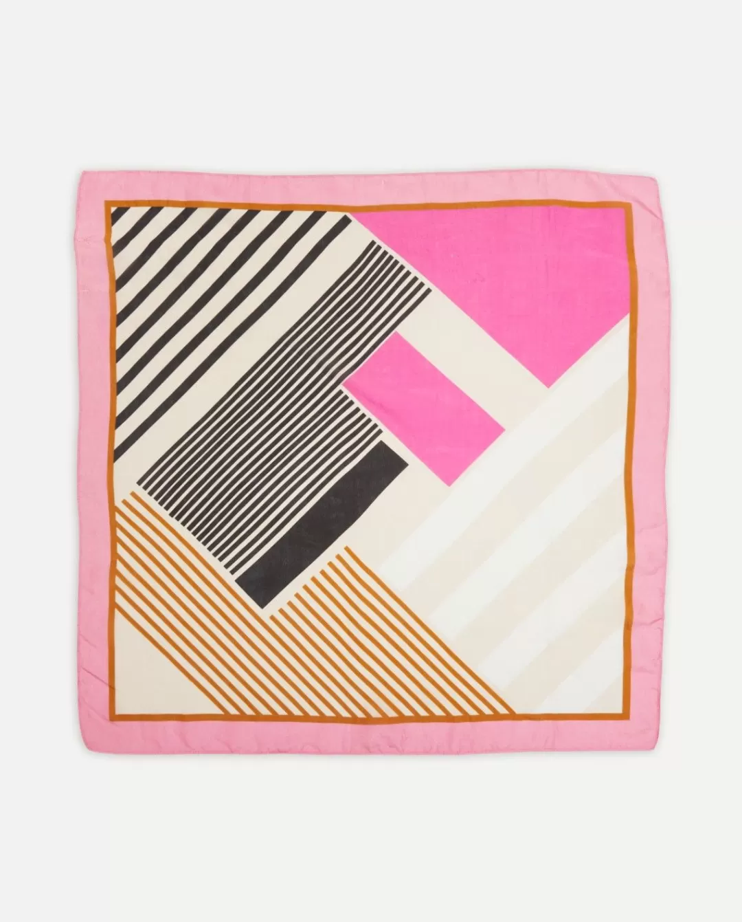 YERSE Striped Silk Scarf Pink