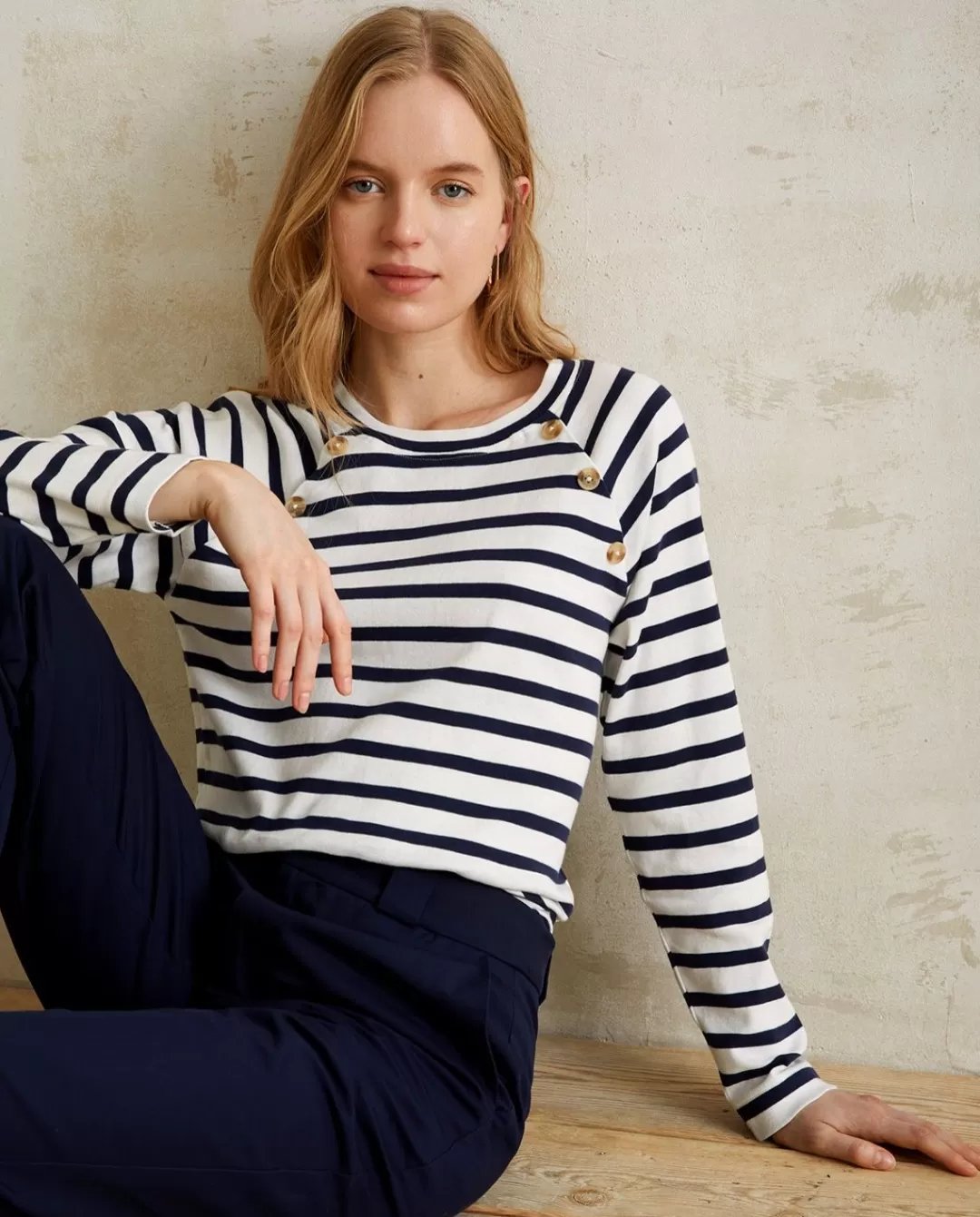 YERSE Stripes T-Shirt Navy