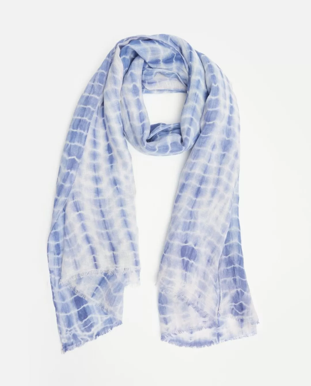 YERSE Tie-Dye Linen Foulard Blue