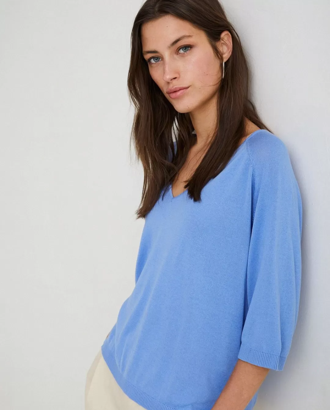 YERSE V-Neck Sweater Blue