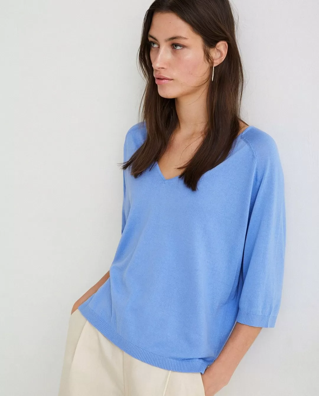 YERSE V-Neck Sweater Blue